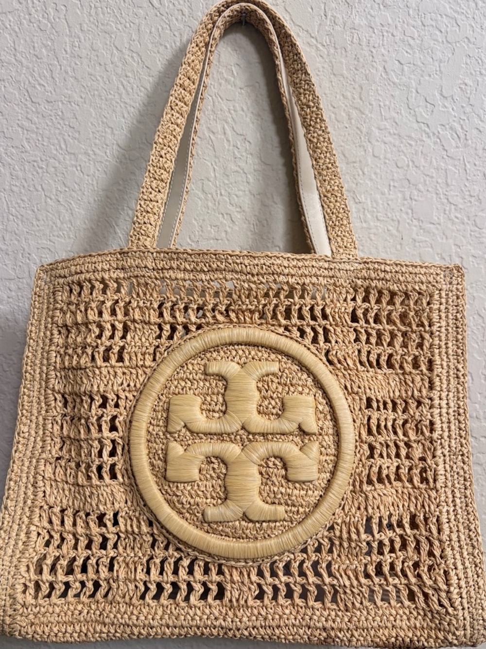 Tory Burch Natural Woven Raffia Tote-Flawed - Picture 8 of 8
